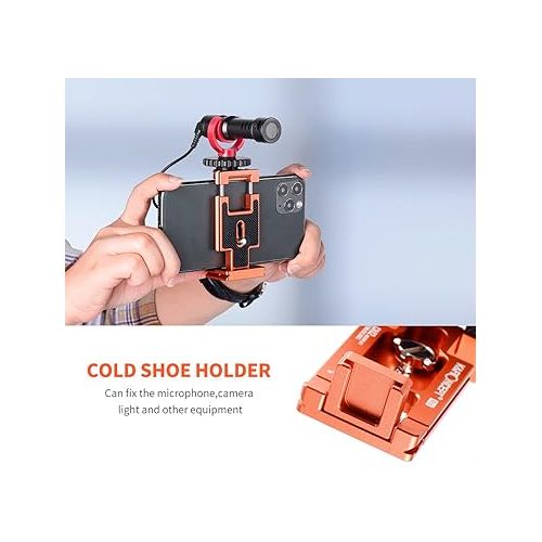 K&F Concept Aluminum Alloy Quick Release Plate with 1/4 Inch Screw for Camera, Cage, Cellphone etc (Orange)