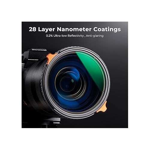  K&F Concept 82mm ND4-64 (2-6 Stops) ND Lens Filter Variable & CPL Polarizers Filter 2-in-1, 28 Multi-Coated Polarizing and Neutral Density Camera Lens Filter (Nano-X Series)