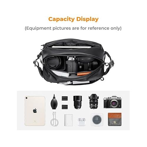  K&F Concept Camera Sling Bag Everyday Shoulder Bag Crossbody Bag Waterproof Camera Backpack Camera Case