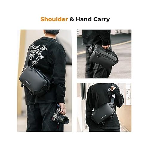  K&F Concept Camera Sling Bag Everyday Shoulder Bag Crossbody Bag Waterproof Camera Backpack Camera Case