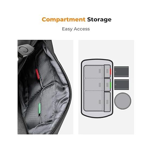  K&F Concept Camera Sling Bag Everyday Shoulder Bag Crossbody Bag Waterproof Camera Backpack Camera Case