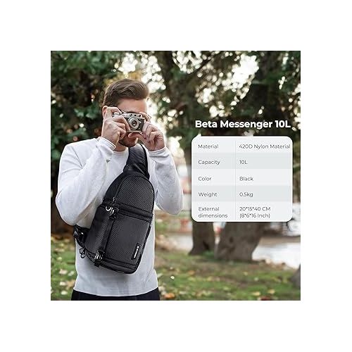  K&F Concept Camera Sling Bag Crossbody Bag Waterproof Camera Shoulder Backpack DSLR/SLR/Mirrorless Camera Case