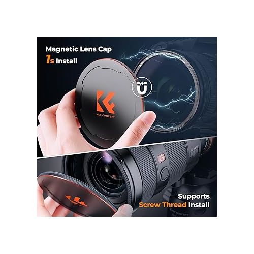  K&F Concept 77mm Magnetic MC UV Lens Protection Filter + Lens Filter Cap with 28 Multi-Layer Coatings Waterproof/Scratch Resistant Ultra-Slim UV Filter for Camera Lens (Nano-X Series)