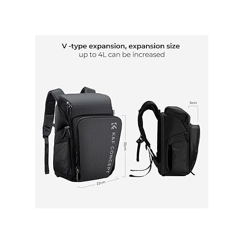  K&F Concept Professional Camera bags for photographers 25L Large Capacity Camera Case Waterproof Photography Camera Backpack for Dslr Cameras