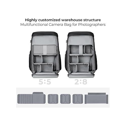  K&F Concept Professional Camera bags for photographers 25L Large Capacity Camera Case Waterproof Photography Camera Backpack for Dslr Cameras