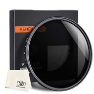 K&F Concept 62mm ND2 to ND400 Variable Neutral Density Filter Slim Fader ND ND2-400 Optical Glass for Sony Nikon Canon DSLR + Microfiber Cleaning Cloth for Cameras Lens