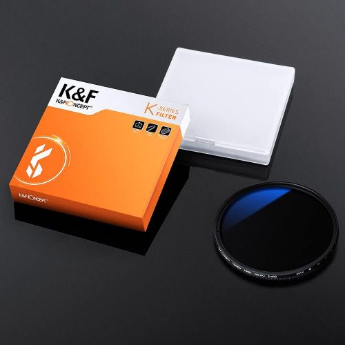  K&F Concept 58mm Variable ND Lens Filter ND2-ND400 (1-9 Stops) 18 Multi-Layer Coatings Adjustable Neutral Density Ultra Slim Lens Filter for Camera Lens