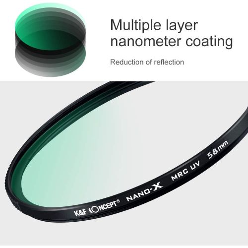  K&F Concept 40.5mm MC UV Protection Filter with 28 Multi-Layer Coatings HD/Hydrophobic/Scratch Resistant Ultra-Slim UV Filter for 40.5mm Camera Lens