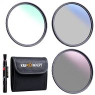 K&F Concept 72mm UV/CPL/ND Lens Filter Kit (3 Pieces)-18 Multi-Layer Coatings, UV Filter + Polarizer Filter + Neutral Density Filter (ND4) + Cleaning Pen + Filter Pouch for Camera