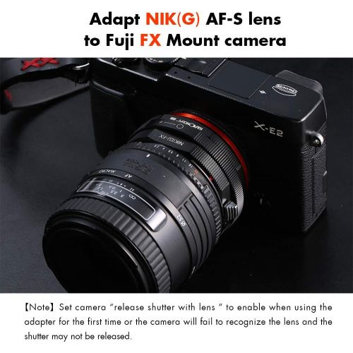  K&F Concept Lens Mount Adapter with Aperture Control Ring for Nikon G/F/AI/AIS/D/AF-S Mount Lens to Fujifilm Fuji X-Series X FX Mount Cameras with Matting Varnish Design for Fuji X