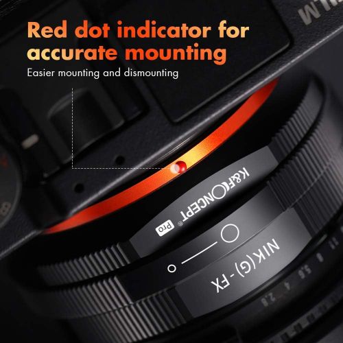  K&F Concept Lens Mount Adapter with Aperture Control Ring for Nikon G/F/AI/AIS/D/AF-S Mount Lens to Fujifilm Fuji X-Series X FX Mount Cameras with Matting Varnish Design for Fuji X