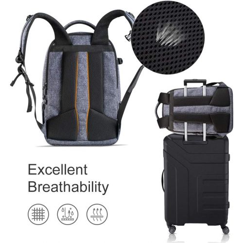  K&F Concept Camera Backpack DSLR Camera Bag Waterprrof Large Photography Bag for DSLR Cameras,14-15 inch Laptop,Tripod,Lenses
