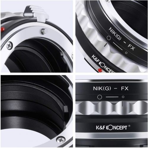  K&F Concept Camera Lens Adapter Ring Compatible with AI G AF-S Mount Lens to Fuji FX X-Pro1 XT4 X-M1 X-A1 X-E1 Adapter