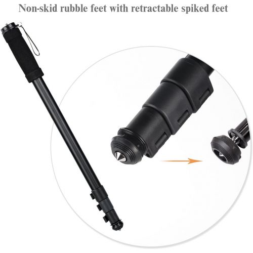  Camera Monopod,K&F Concept 4-Section 67/171CM Compact Portable Travel DSLR Monopod Unipod Stand Walking Trekking Stick Aluminum Alloy Lightweight SLR Cameras Camcorder Video