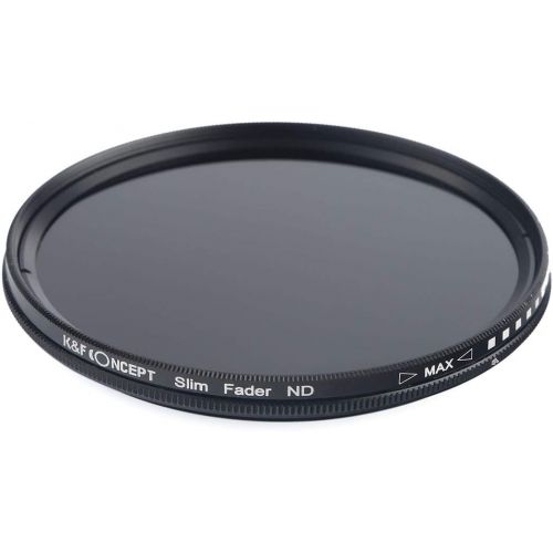  K&F Concept 82mm ND2 to ND400 Variable Neutral Density Filter Slim Fader ND ND2-400 Optical Glass for Sony Nikon Canon DSLR + Microfiber Cleaning Cloth for Cameras Lens