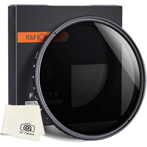  K&F Concept 82mm ND2 to ND400 Variable Neutral Density Filter Slim Fader ND ND2-400 Optical Glass for Sony Nikon Canon DSLR + Microfiber Cleaning Cloth for Cameras Lens