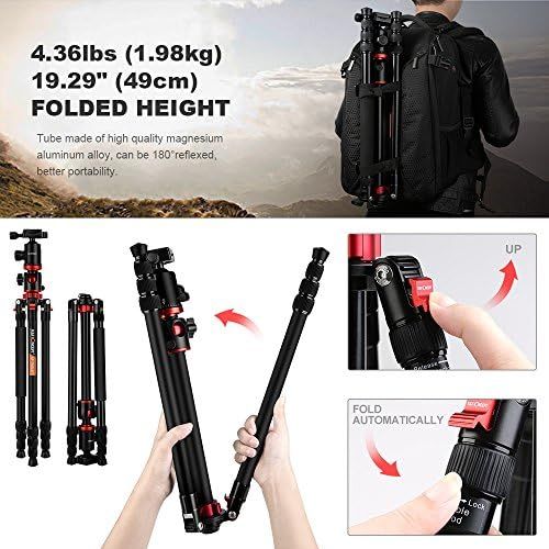  [아마존베스트]Carbon Tripod K&F Concept Tripod Camera, Carbon Fibre Tripod, Travel Tripod, Tripod With 3D Ball Head, Quick Release Plate And Mono-Pod Function For Canon, Nikon, Sony