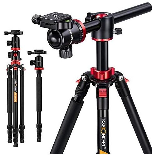  [아마존베스트]Carbon Tripod K&F Concept Tripod Camera, Carbon Fibre Tripod, Travel Tripod, Tripod With 3D Ball Head, Quick Release Plate And Mono-Pod Function For Canon, Nikon, Sony