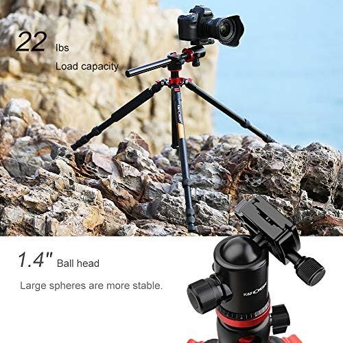  [아마존베스트]Carbon Tripod K&F Concept Tripod Camera, Carbon Fibre Tripod, Travel Tripod, Tripod With 3D Ball Head, Quick Release Plate And Mono-Pod Function For Canon, Nikon, Sony