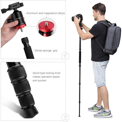  [아마존베스트]Carbon Tripod K&F Concept Tripod Camera, Carbon Fibre Tripod, Travel Tripod, Tripod With 3D Ball Head, Quick Release Plate And Mono-Pod Function For Canon, Nikon, Sony