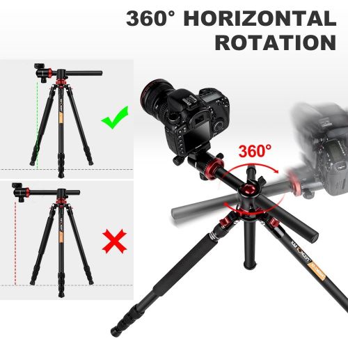  [아마존베스트]Carbon Tripod K&F Concept Tripod Camera, Carbon Fibre Tripod, Travel Tripod, Tripod With 3D Ball Head, Quick Release Plate And Mono-Pod Function For Canon, Nikon, Sony