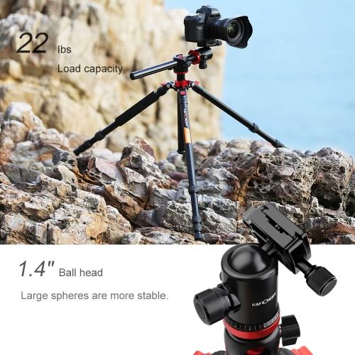  [아마존베스트]Carbon Tripod K&F Concept Tripod Camera, Carbon Fibre Tripod, Travel Tripod, Tripod With 3D Ball Head, Quick Release Plate And Mono-Pod Function For Canon, Nikon, Sony