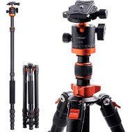 [아마존베스트]K&F Concept TM2515M1 Camera Tripod 171 cm Compact Aluminium Tripod with 360° Ball Head and Monopod, 1/4 Inch Thread Travel Tripod Photo Tripod for Canon Nikon Sony Olympus