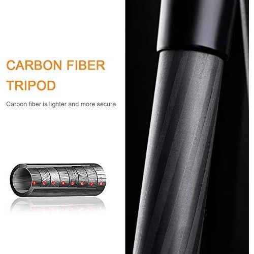  [아마존베스트]K&F Concept TC2534 Carbon Fibre Tripod with Monopod, 66 Inch Professional Carbon Tripod, Load Capacity 12 kg, Camera Tripod for DSLR, Canon, Nikon, Simga, Tamron, Sony Cameras