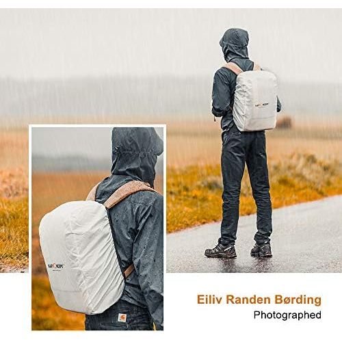  K&F Concept Camera Backpack Stylish Canvas Photography Bag with Rain Cover for DSLR Camera,14 inch Laptop,Tripod,Lenses