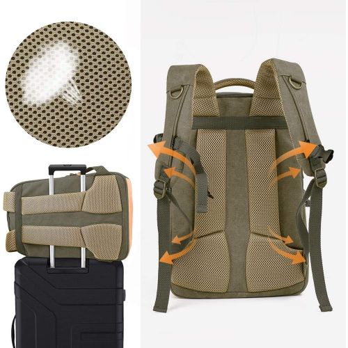  K&F Concept Camera Backpack Stylish Canvas Photography Bag with Rain Cover for DSLR Camera,14 inch Laptop,Tripod,Lenses