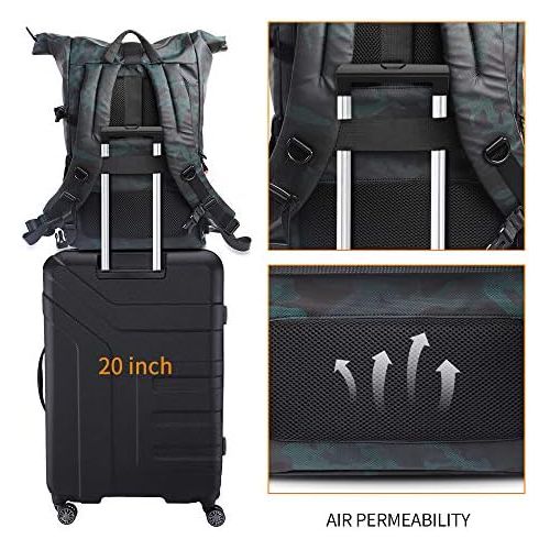  K&F Concept Camera Backpack Waterproof Photography Camera Bag 15.6 Laptop Compartment for SLR/DSLR Camera, Lens and Accessories with Rain Cover