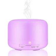 K&H Ultrasonic Cool Mist Humidifier,Portable Small Humidifiers for Bedroom Home Office Travel Kids Baby Room,Aroma Essential Oil Diffuser 7 Color Night Light with High Low Mist Output,