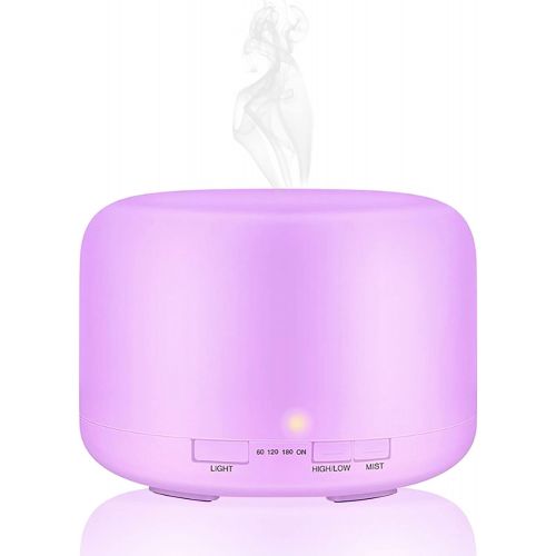  K&H Ultrasonic Cool Mist Humidifier,Portable Small Humidifiers for Bedroom Home Office Travel Kids Baby Room,Aroma Essential Oil Diffuser 7 Color Night Light with High Low Mist Output,