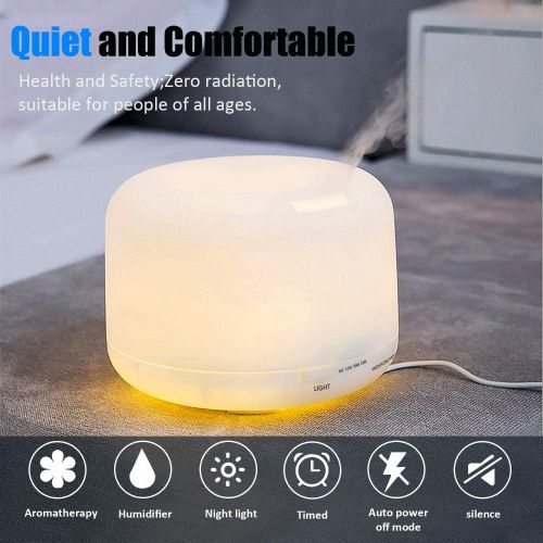  K&H Ultrasonic Cool Mist Humidifier,Portable Small Humidifiers for Bedroom Home Office Travel Kids Baby Room,Aroma Essential Oil Diffuser 7 Color Night Light with High Low Mist Output,