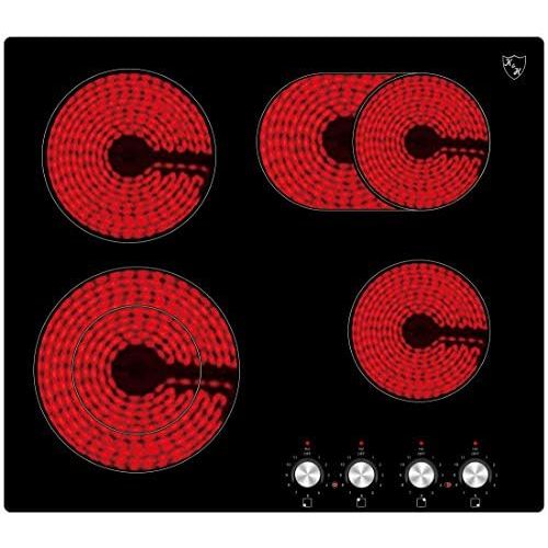  [아마존베스트]K&H CK-7206K 4 Zone Glass Ceramic Hob with Toggle Control 59 cm Electric Autark Frameless