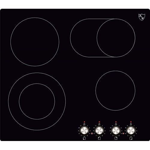  [아마존베스트]K&H CK-7206K 4 Zone Glass Ceramic Hob with Toggle Control 59 cm Electric Autark Frameless