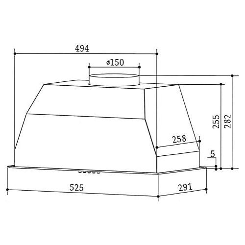  [아마존베스트]K&H 60 cm cooker hood built-in hood LED, 500 m³/h, stainless steel, energy class B, UEH02-52BS