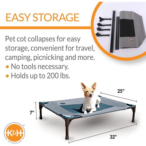  K&H Pet Products Original Pet Cot, Elevated Dog Bed Cot With Mesh Center, Multiple Sizes