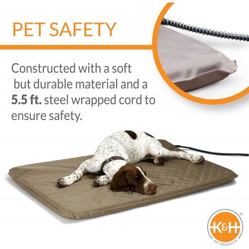  K&H PET PRODUCTS Lectro-Soft Outdoor Heated Pet Bed Tan