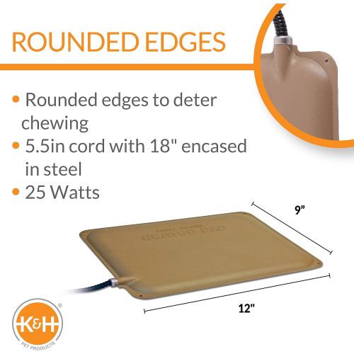  K&H Pet Products Thermo-Peep Heated Pad Tan 9 x 12 25W