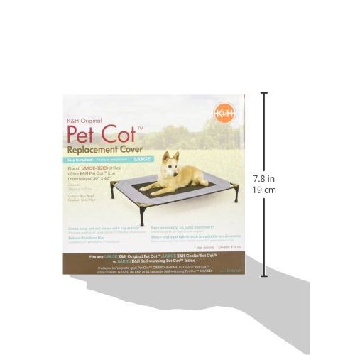  K&H Pet Products Original Pet Cot Replacement Cover Large Gray/Mesh 30 x 42
