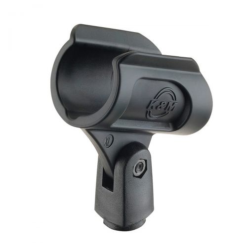  K&M},description:Oversized mic clip, accommodates the larger barrels of wireless handheld microphones. The microphone clip is made from an elastic, high quality plastic material wh