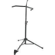K&M Konig & Meyer 14100.011.55 Double Bass Stand | Adjustable Height & Support Covered Arms | V-Shaped End Pin Base | Compact Fold | For String Bass/Acoustic Guitars | German Made Black