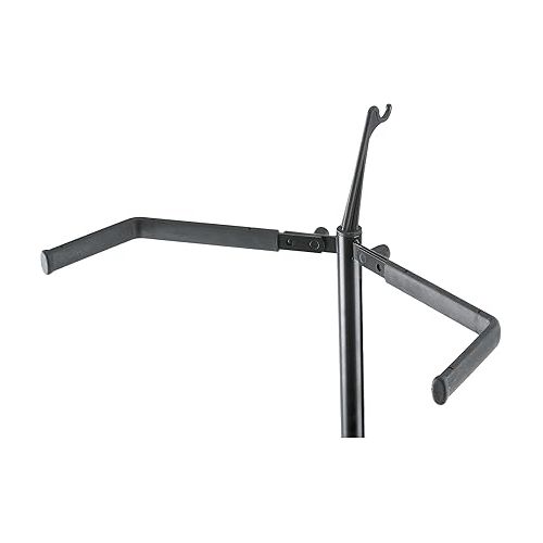  K&M Konig & Meyer 14100.011.55 Double Bass Stand | Adjustable Height & Support Covered Arms | V-Shaped End Pin Base | Compact Fold | For String Bass/Acoustic Guitars | German Made Black