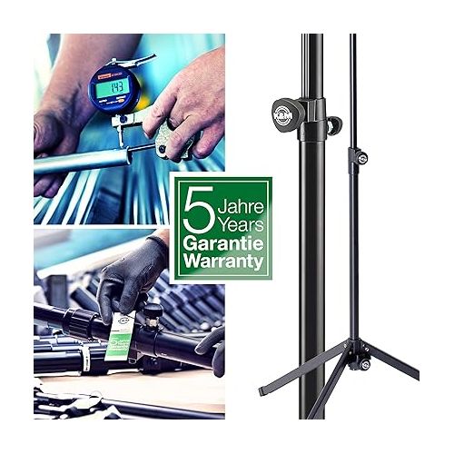  K&M Konig & Meyer 14100.011.55 Double Bass Stand | Adjustable Height & Support Covered Arms | V-Shaped End Pin Base | Compact Fold | For String Bass/Acoustic Guitars | German Made Black