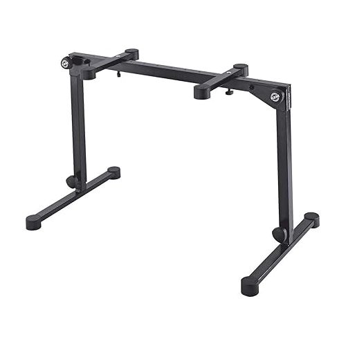  K&M Konig & Meyer 18820.019.55 Omega Pro Keyboard Table-Style Stand | Adjustable Height/Support Arms | Legs Fold Compact For Travel | Compatible w/K&M 2nd/3rd Tier Attachments | German Made | Black