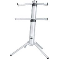 K&M Konig & Meyer 18860.000.30 Spider Pro Keyboard Stand | Height & Depth Adjustment For 2 Keyboards | Extendable Arms | Mic Boom Thread | Cable Clamp | Folds For Travel German Made Anodized Aluminum