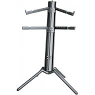 K&M Konig & Meyer 18860.000.35 Spider Pro Keyboard Stand | Height & Depth Adjustment For 2 Keyboards | Extendable Arms | Mic Boom Thread | Cable Clamp | Folds For Travel German Made Black Anodized