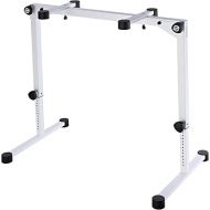 K&M Konig & Meyer 18820.019.76 Omega Pro Keyboard Table-Style Stand | Adjustable Height/Support Arms | Legs Fold Compact For Travel | Compatible w/K&M 2nd/3rd Tier Attachments | German Made | White