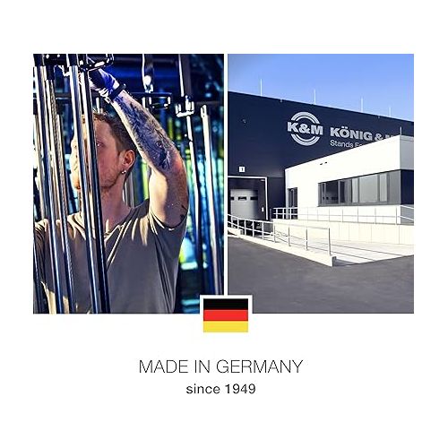  K&M - Konig & Meyer 14045.000.55 - Performance Stool - Ergonomic Seat Adjust Height/Angle - Adjust Footrest Position - Professional Grade for all Musicians - German Made - Black Imitation Leather